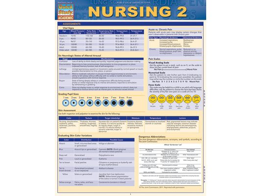 Nursing 2: A Quickstudy Laminated Reference Guide