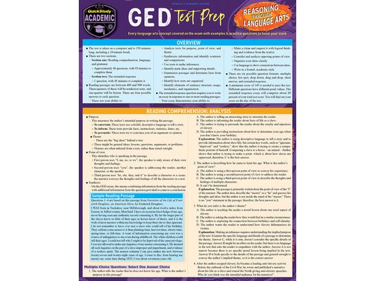 GED Test Prep - Reasoning Through Language Arts: A Quickstudy Laminated Reference Guide