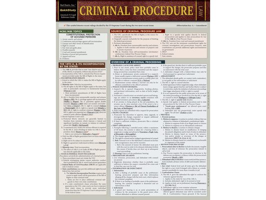 Criminal Procedure: A Quickstudy Laminated Reference Guide