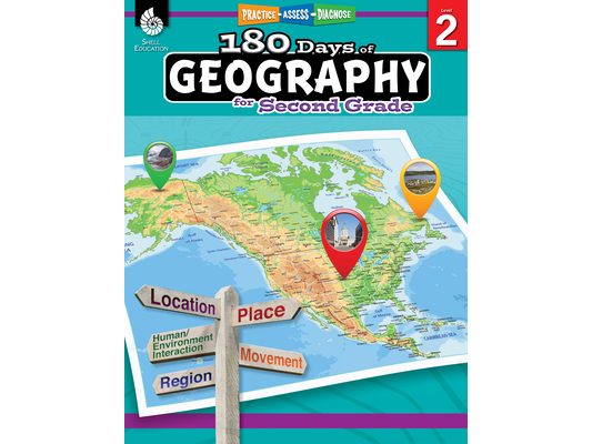 180 Days(tm) Geography for Second Grade: Practice, Assess, Diagnose