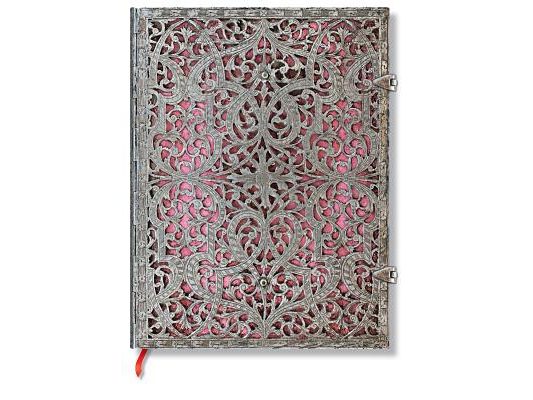 Blush Pink Ultra Lined Hardcover Journal, 240pg, 120gsm by Paperblanks (Silver Filigree Collection)