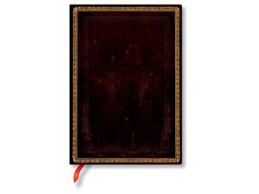 Black Moroccan MIDI Lined Softcover Journal, 176pg, 100gsm by Paperblanks (Old Leather Collection)