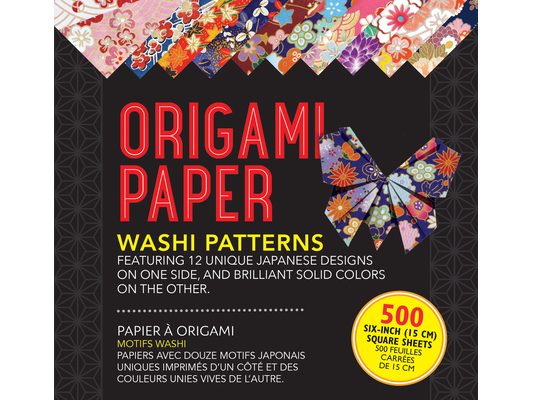 Origami Paper Washi Patterns (12 Designs, 500 Sheets)
