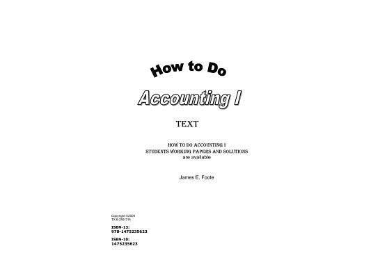 How to do Accounting I Text
