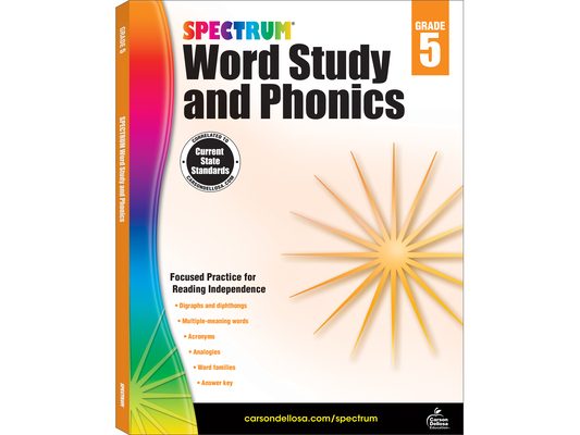 Spectrum Word Study and Phonics, Grade 5: Volume 84