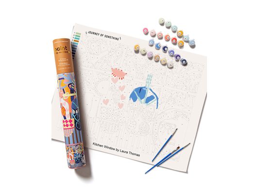 Kitchen Window Paint by Numbers Kit & Canvas - DIY Adult Craft Kit - Artist Designed