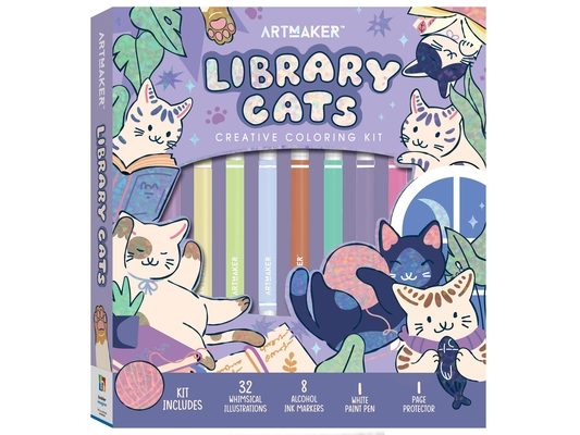 Art Maker Books & Cats Coloring Kit
