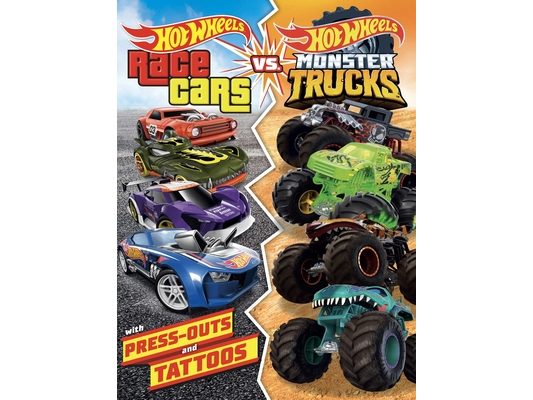 Hot Wheels: Race Cars vs. Monster Trucks: 100% Officially Licensed by Mattel, Activities, Tattoos, & Press-Out Cards for Kids Ages 4 to 8