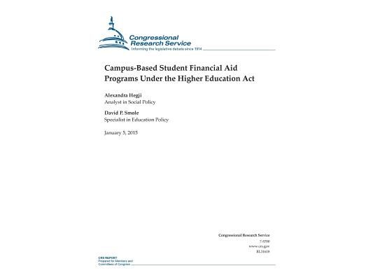 Campus-Based Student Financial Aid Programs Under the Higher Education Act
