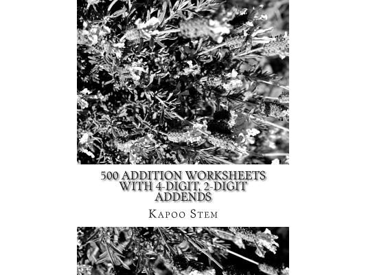 500 Addition Worksheets with 4-Digit, 2-Digit Addends: Math Practice Workbook