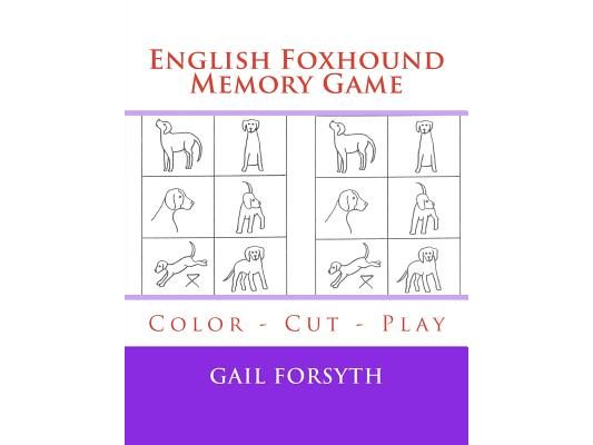 English Foxhound Memory Game: Color - Cut - Play