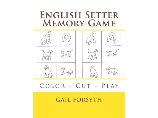 English Setter Memory Game: Color - Cut - Play