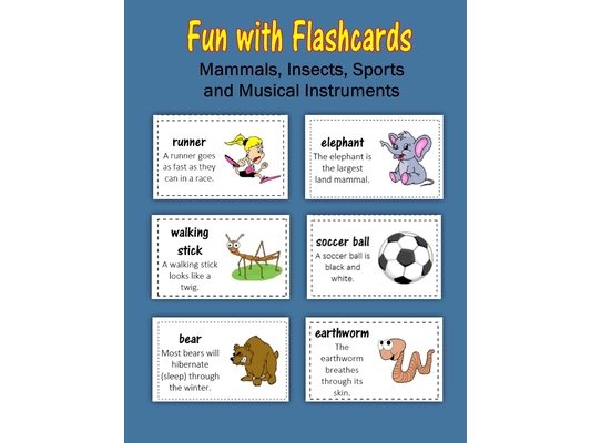Fun with Flashcards: Mammals, Insects, Sports and Musical Instruments