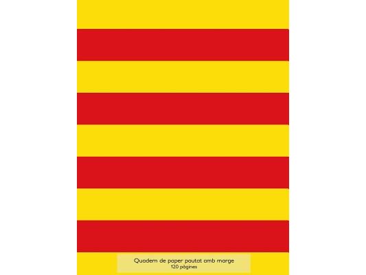 Quadern de paper pautat amb marge, 120 pàgines: Quadern de coberta de groc i vermell, quadern de paper pautat amb marge, perfectament enquadernat, ido
