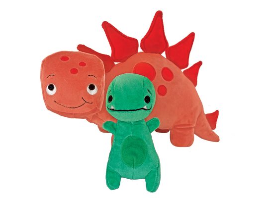 Tiny T. Rex and Pointy Plush Pair: 12.5