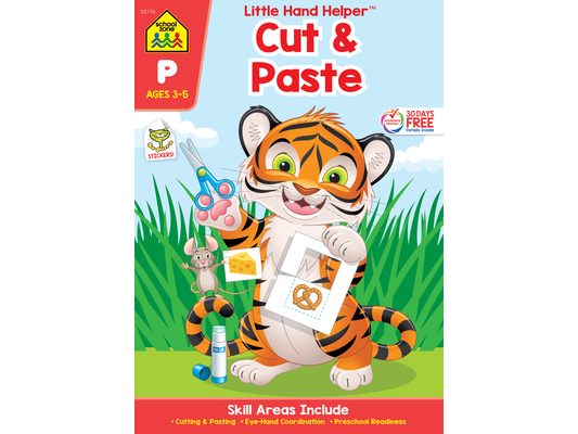 School Zone Cut & Paste Workbook with Stickers