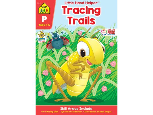 School Zone Tracing Trails Workbook with Stickers