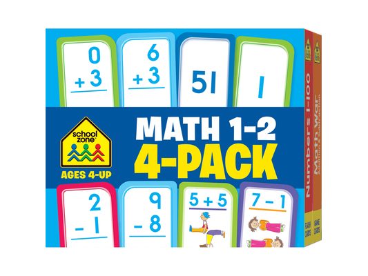 School Zone Math 1-2 Flash Cards 4-Pack