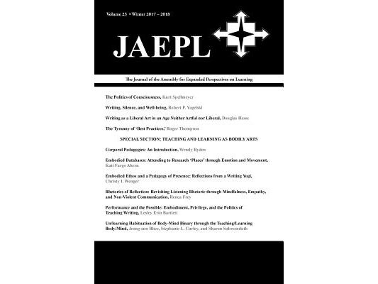 Jaepl: The Journal of the Assembly for Expanded Perspectives on Learning (Vol. 23, 2017-2018)