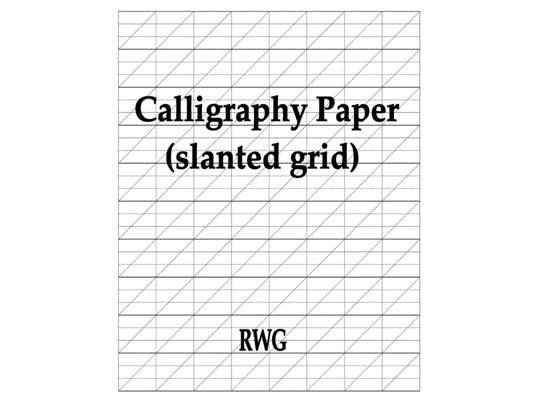 Calligraphy Paper (slanted grid): 100 Pages 8.5" X 11"
