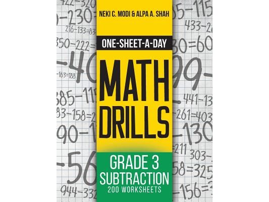 One-Sheet-A-Day Math Drills: Grade 3 Subtraction - 200 Worksheets (Book 6 of 24)