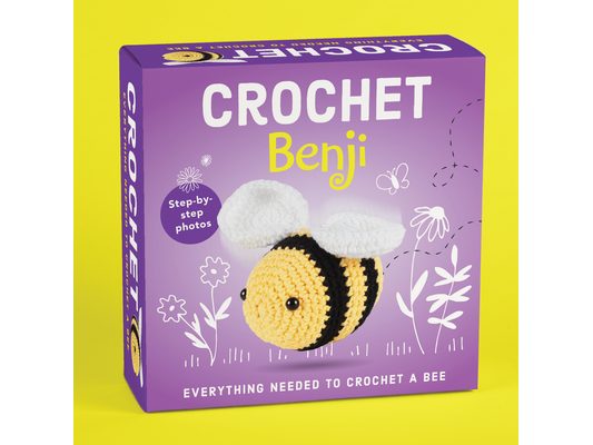 Pil Crochet Kit for Beginners - Benji the Bee Amigurumi - Yarn, Hook, Safety Eyes, Stuffing & Illustrated Booklet Make a Stuffed Bee Craft Gift for Ag