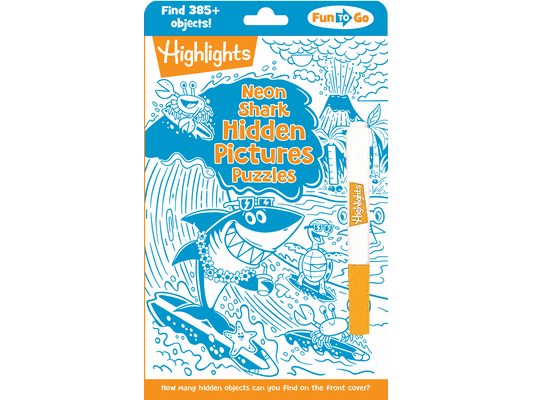 Neon Shark Hidden Pictures Puzzles: Fun Seek-And-Find Kids Activity Book for Ages 69 with Over 300 Hidden Objects and Bonus Gel Marker for On-The-Go P