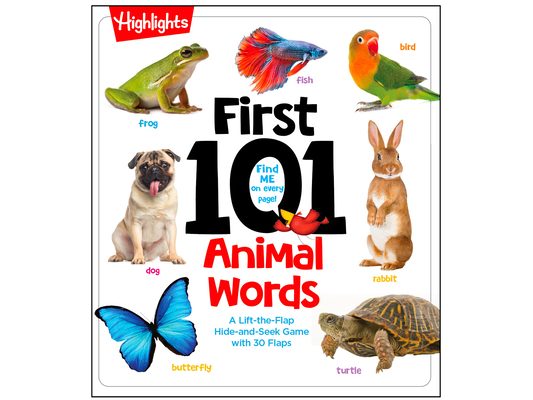 First 101 Animal Words: Baby Board Book, Learn to Talk with 101 Animal Words and Photos, My First Words Book with Lift-The-Flaps Game for Babies and T