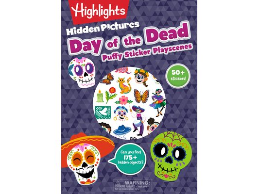 Day of the Dead Hidden Pictures Puffy Sticker Playscenes: Puffy Sticker Activity Book with Over 50 Day of the Dead Stickers and Puzzles, Fun Sticker P
