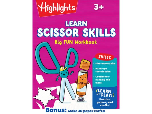 Learn Scissor Skills Big Fun Workbook: Practice Scissor Skills, Cutting and Pasting, Shapes and More, Preschool Cutting Activity Book with Puzzles and