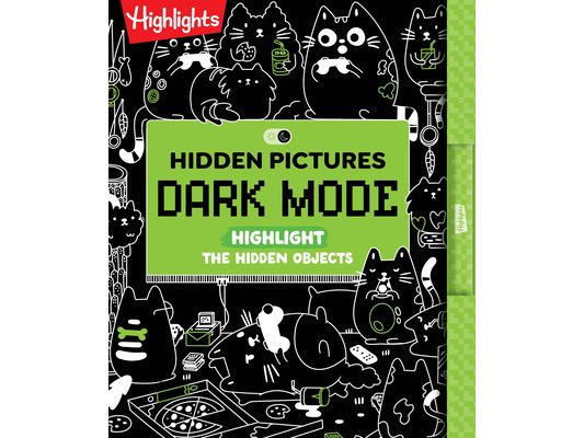 Hidden Pictures Dark Mode: Neon Hidden Pictures Puzzle Book with Black Background Pages with Neon Marker, Seek-And-Find Activity Book for Kids Ages 6-