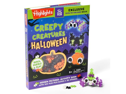 Creepy Creatures Halloween: Build, Puzzle & Play: Hidden Pictures Activity Book with 100 Plus-Plus Blocks and 50 Stickers, Glow-In-The-Dark Pieces and