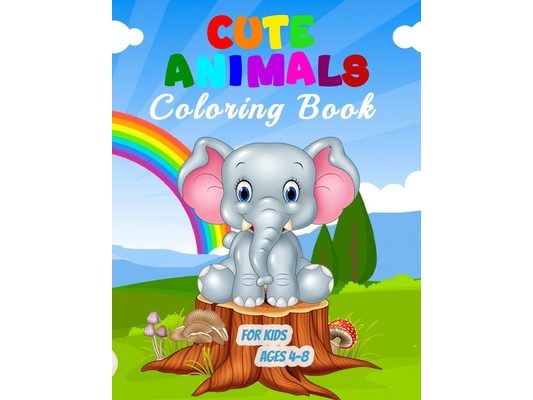 Cute Animals Coloring Book for Kids Ages 4-8: 55 Unique Illustrations to Color, Wonderful Animal Book for Teens, Boys and Kids, Great Animal Activity