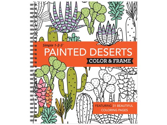 Color & Frame - Painted Deserts (Adult Coloring Book)