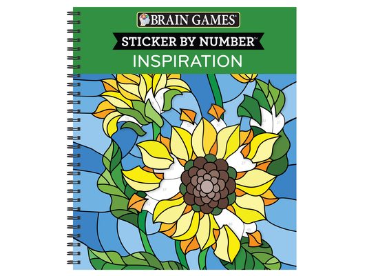 Brain Games - Sticker by Number: Inspiration - Nature Stained Glass Images [With Sticker(s)]