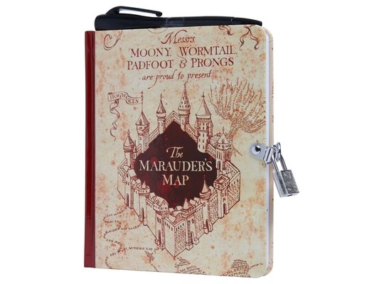Harry Potter: Marauder's Map Invisible Ink Lock & Key Diary [With Pens/Pencils]