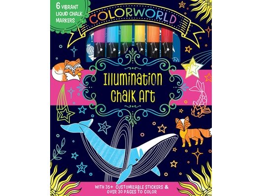 Colorworld: Illumination Chalk Art: Plus 35+ Glitter Stickers and Over 30 Pages to Color!