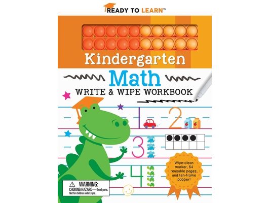 Ready to Learn Kindergarten Math Write & Wipe Workbook with Popper