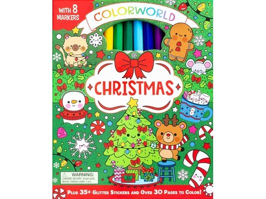 Colorworld: Christmas: Plus 35+ Glitter Stickers and Over 30 Pages to Color!