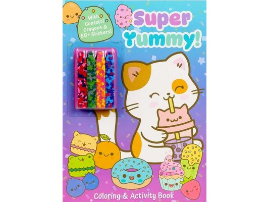 Super Yummy! Coloring & Activity Book with 4 Confetti Crayons and 50+ Stickers