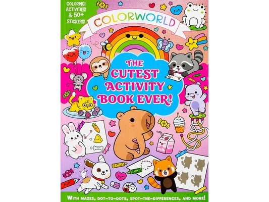 Colorworld: The Cutest Activity Book Ever!: Color! Activities & 50+ Stickers! with Mazes, Dot-To-Dots, Spot-The-Differences, and More!