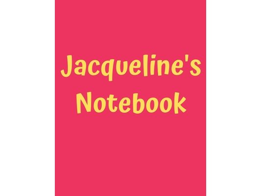 Jacqueline's Notebook: Pink Cover, College Ruled, 100 Sheets, 8.5" x 11" (Letter Size), White Paper