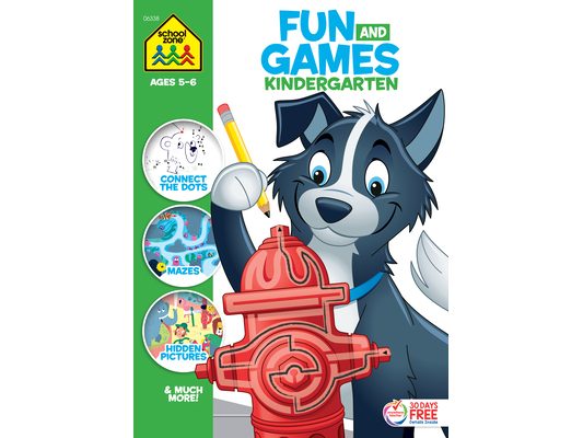 School Zone Fun and Games Kindergarten Activity Workbook