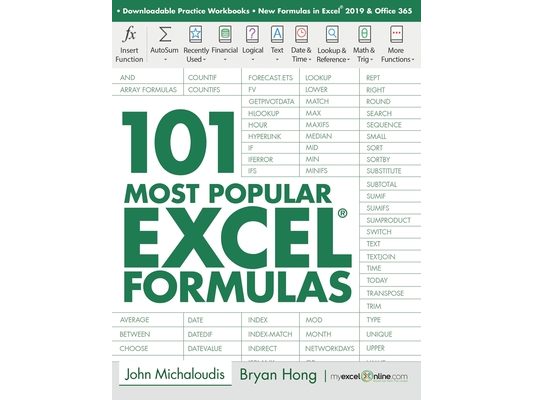 101 Most Popular Excel Formulas