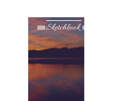 Personalized Sketchbook, Sunset, Lake, 120 Pages, (8.5x11)