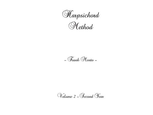 Harpsichord Method - Volume 2