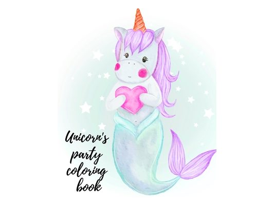 Unicorn's party coloring book
