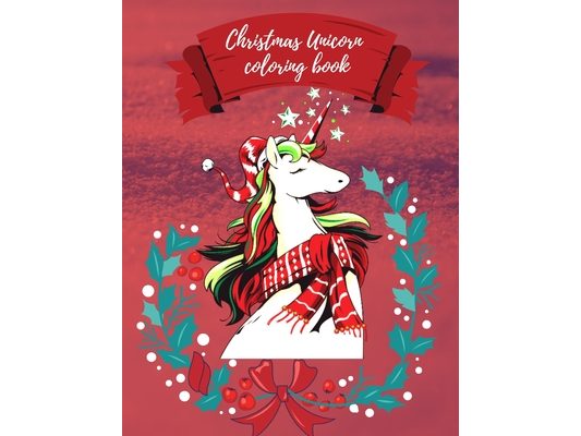 Christmas Unicorn coloring book