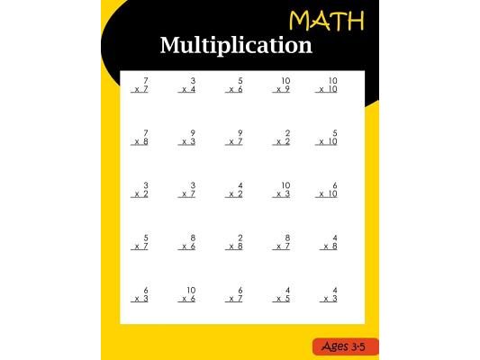 Math Multiplication Ages 3-5: Basic Workbook Multiplication