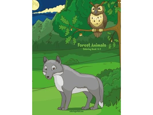Forest Animals Coloring Book 1 & 2